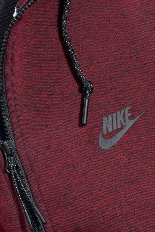 Red Nike Tech Zip Through Hoody